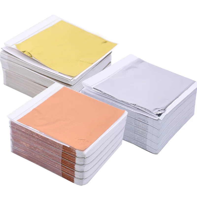 Art Craft Leaves - 100 fogli di lamina imitazione oro,