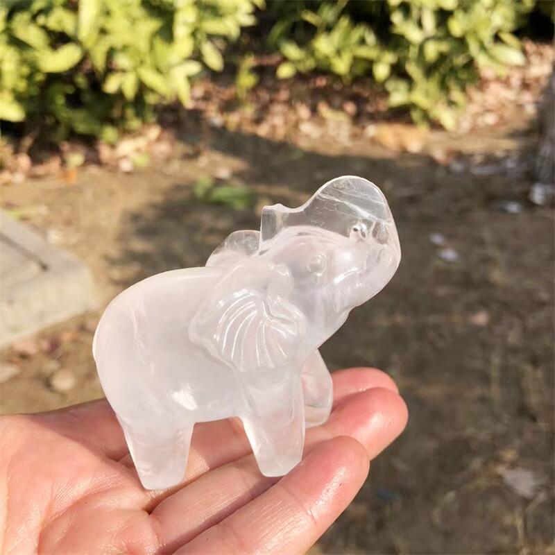 Art Craft Elephant - Scultura di Elefante in Quarzo Naturale