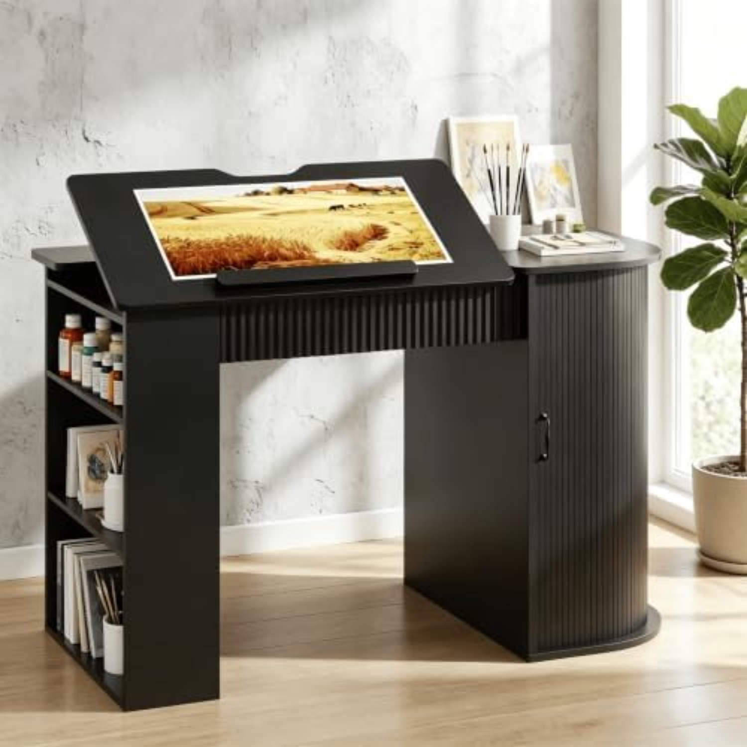 Art Craft And - Tavolo da Disegno con Armadietto e