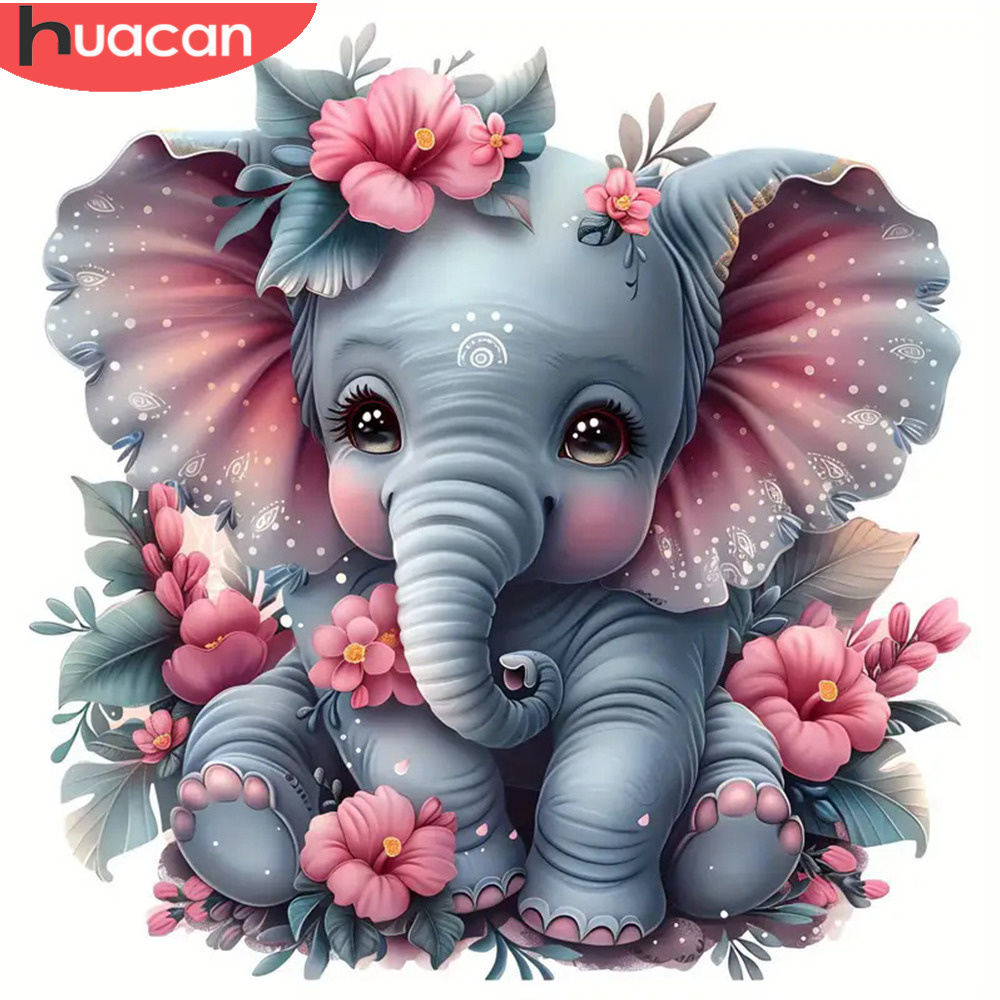 Art Craft Elephant - HUACAN pittura diamante animale elefante mosaico