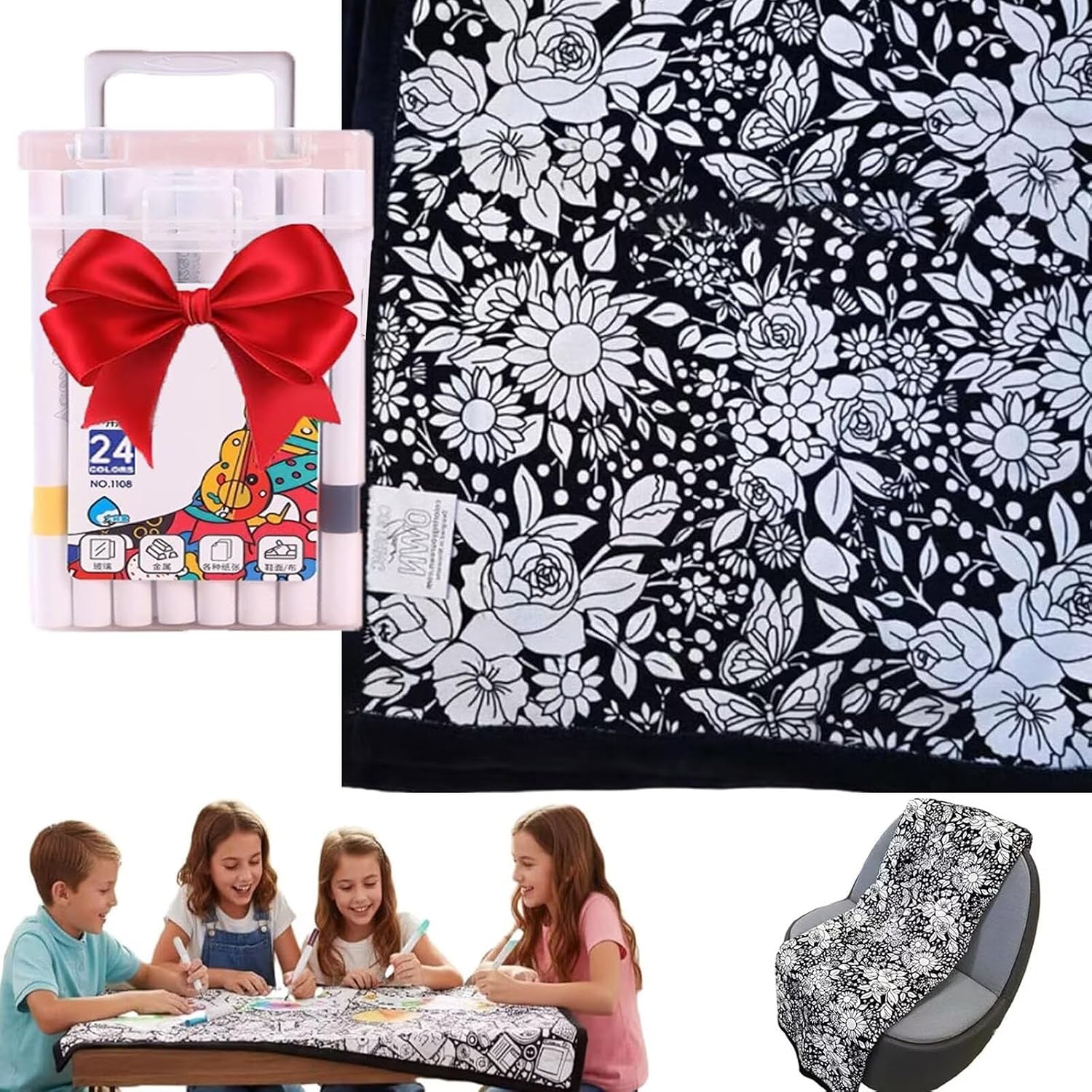 Art Craft Party - Coperta da colorare, lavabile, in velluto