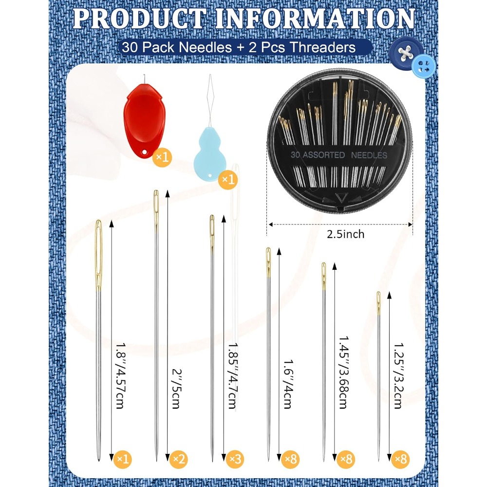 Art Craft Kit - Set di 30 Aghi da Cucito