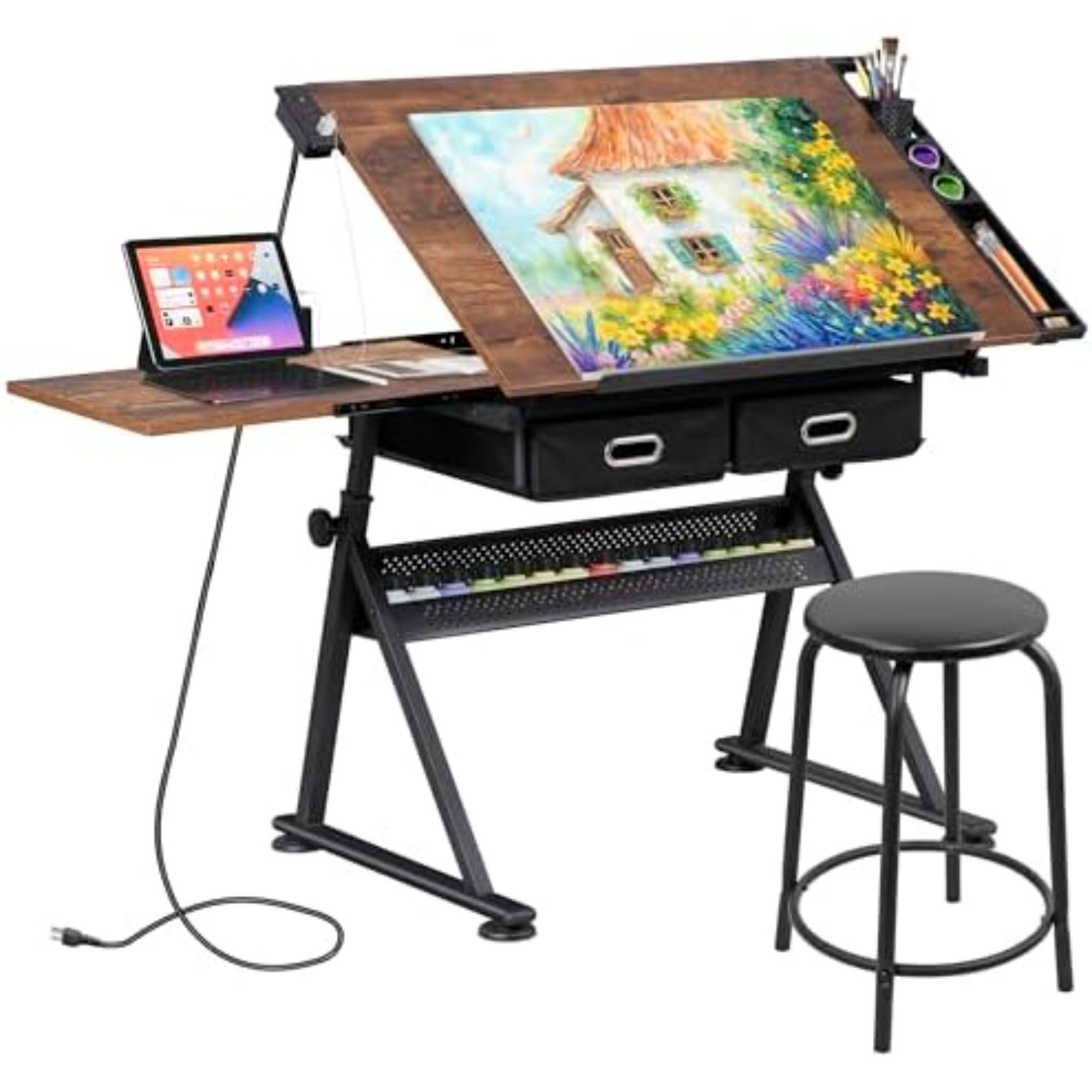 Art Craft And - Tavolo da Disegno Regolabile con Sgabello,