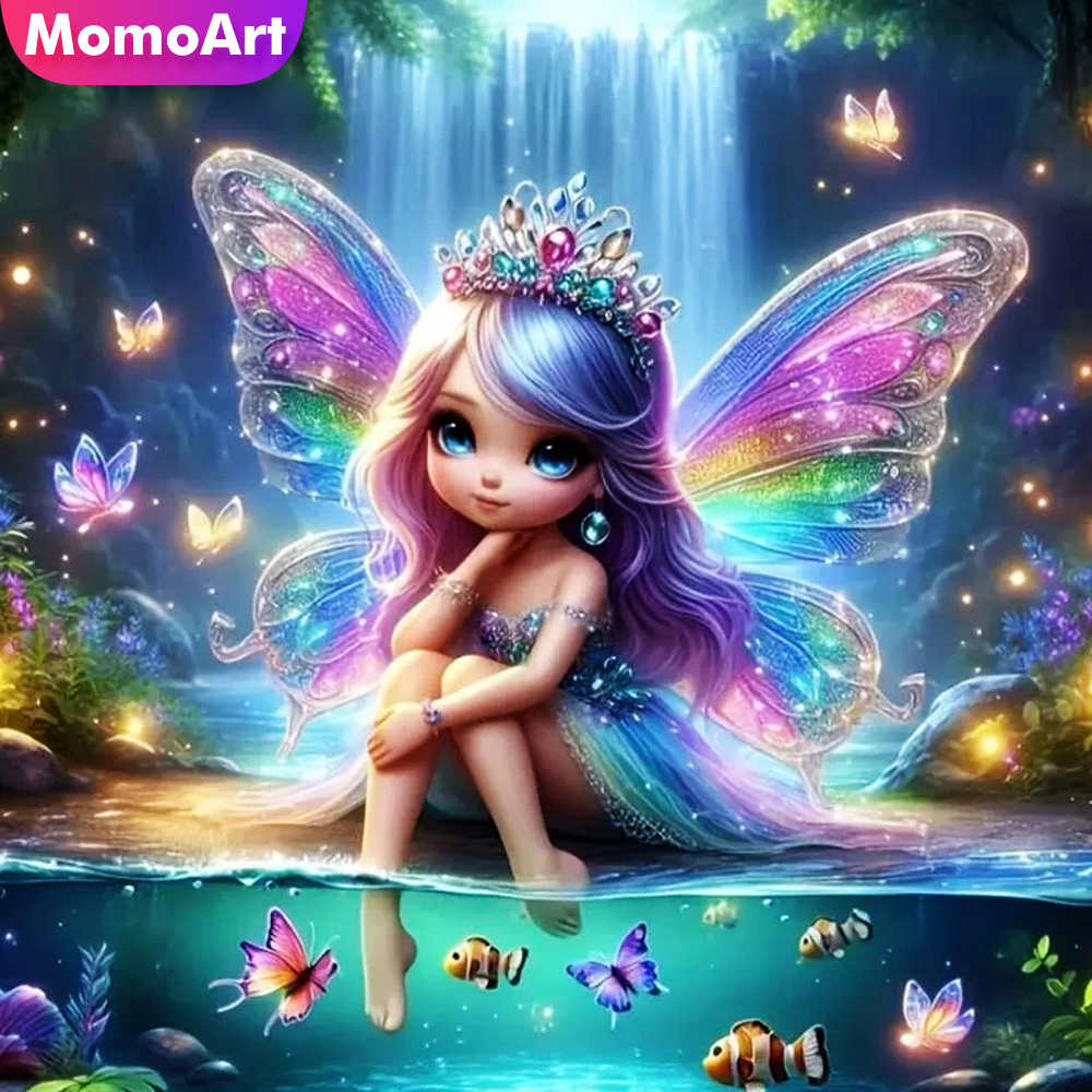 Art Craft Butterfly - Momoart Girl Diamond Mosaic Portrait Nuovo