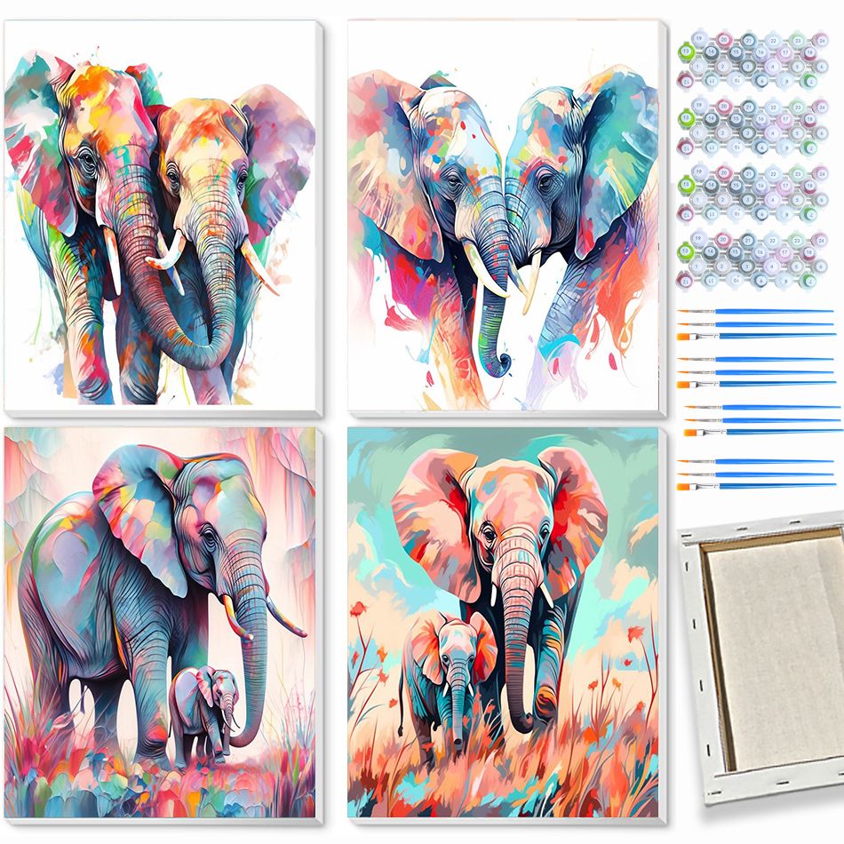 Art Craft Elephant - CHENISTOR Dipinto a Numeri Elefante, Arte