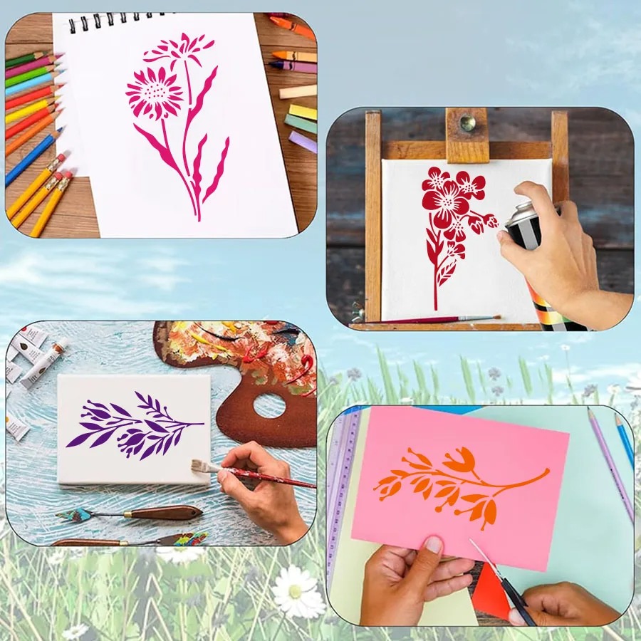 Set di 18 Stencil Floreali e F - Art Craft Leaves recensione e prezzo
